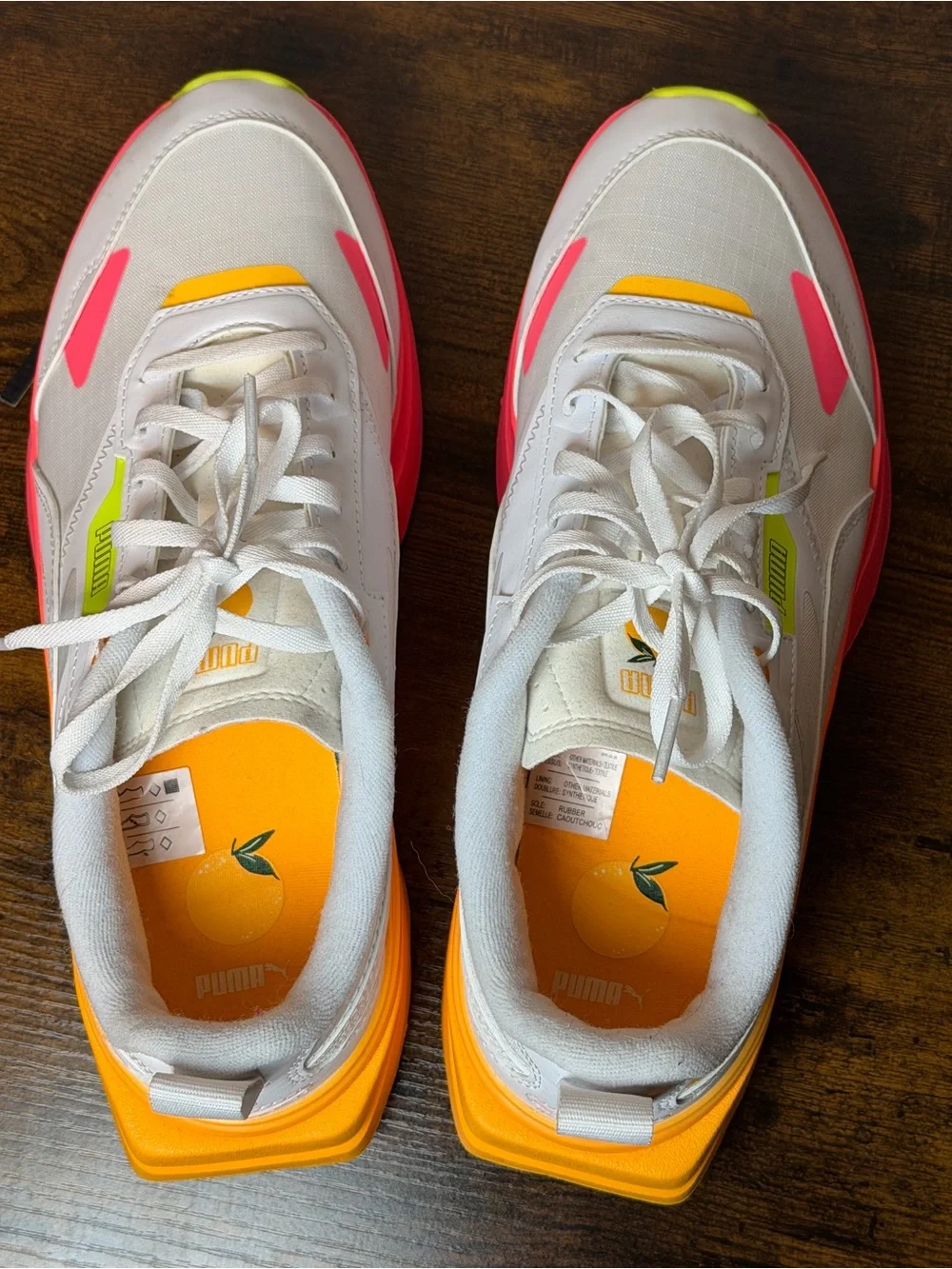 PUMA Kosmo Rider Summer Squeeze White Neon Chunky Sneakers Women’s 9.5 EU 40.5
